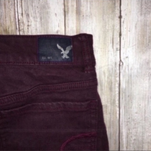 American Eagle Red High Rise Shortie Shorts - Picture 8 of 9
